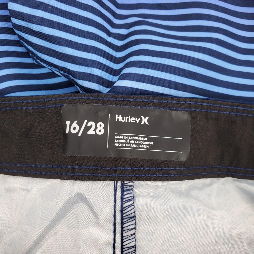 Hurley Boys‎ Size 16/28 Swim Board Shorts Midnight Navy Floral Stripe Summer